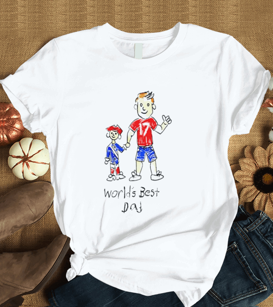Buffalo Bills World's Best Dad Father's Day Kids Drawing T-Shirt