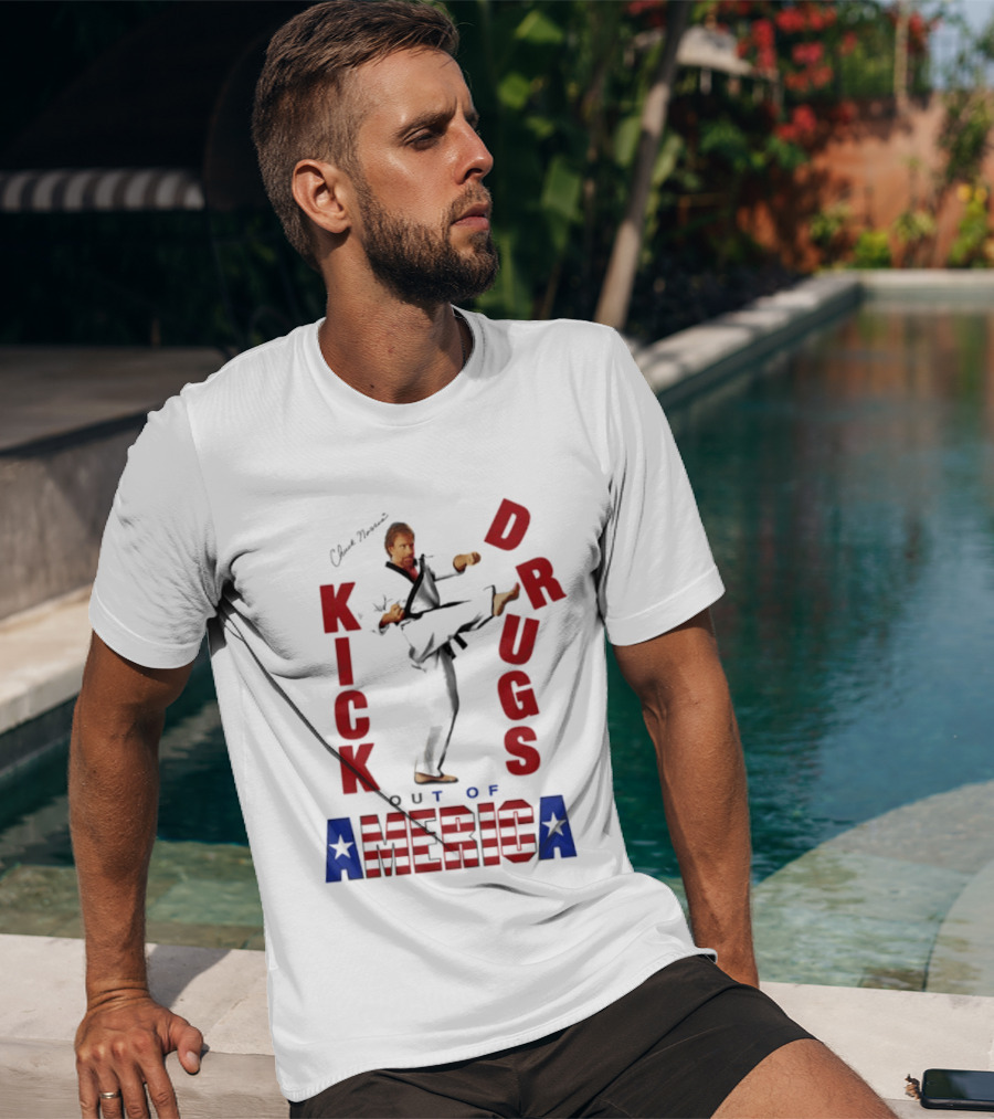 Chuck Norris Kick Drugs Out Of America T-Shirt