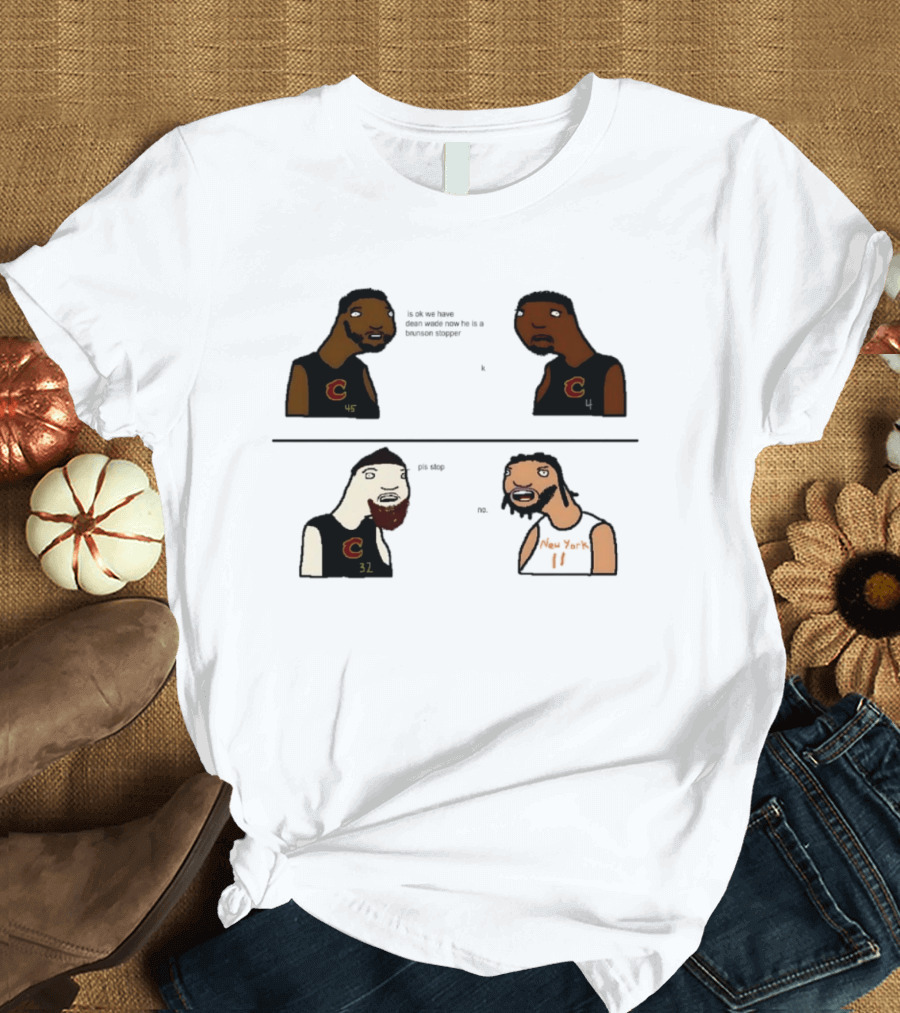 Cleveland Cavaliers New York Knicks Dean Wade Brunson Stopper NBA Paint T-Shirt