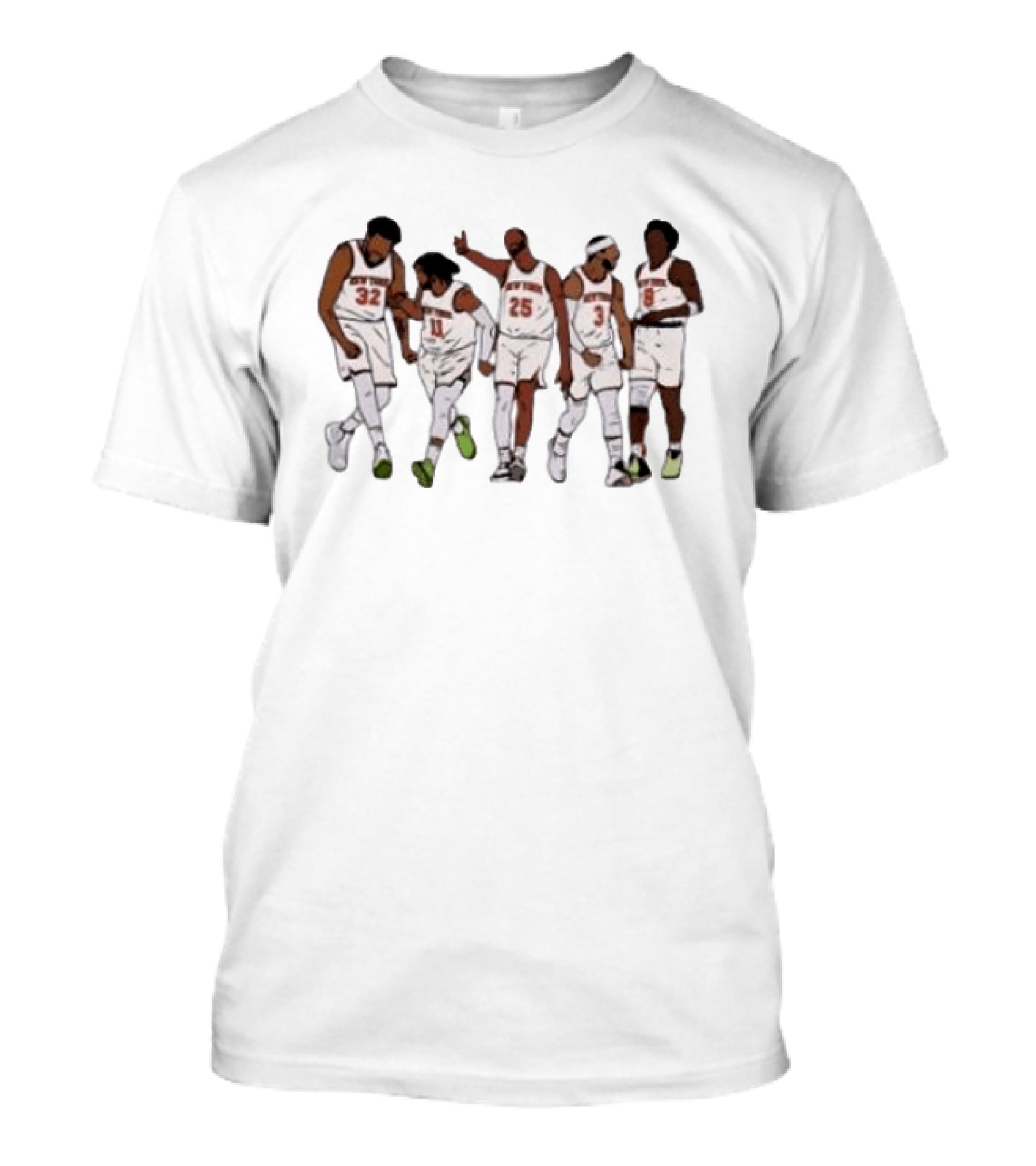 Jon Stewart Wearing New York Knicks Starting Five Basketball Players T-Shirt