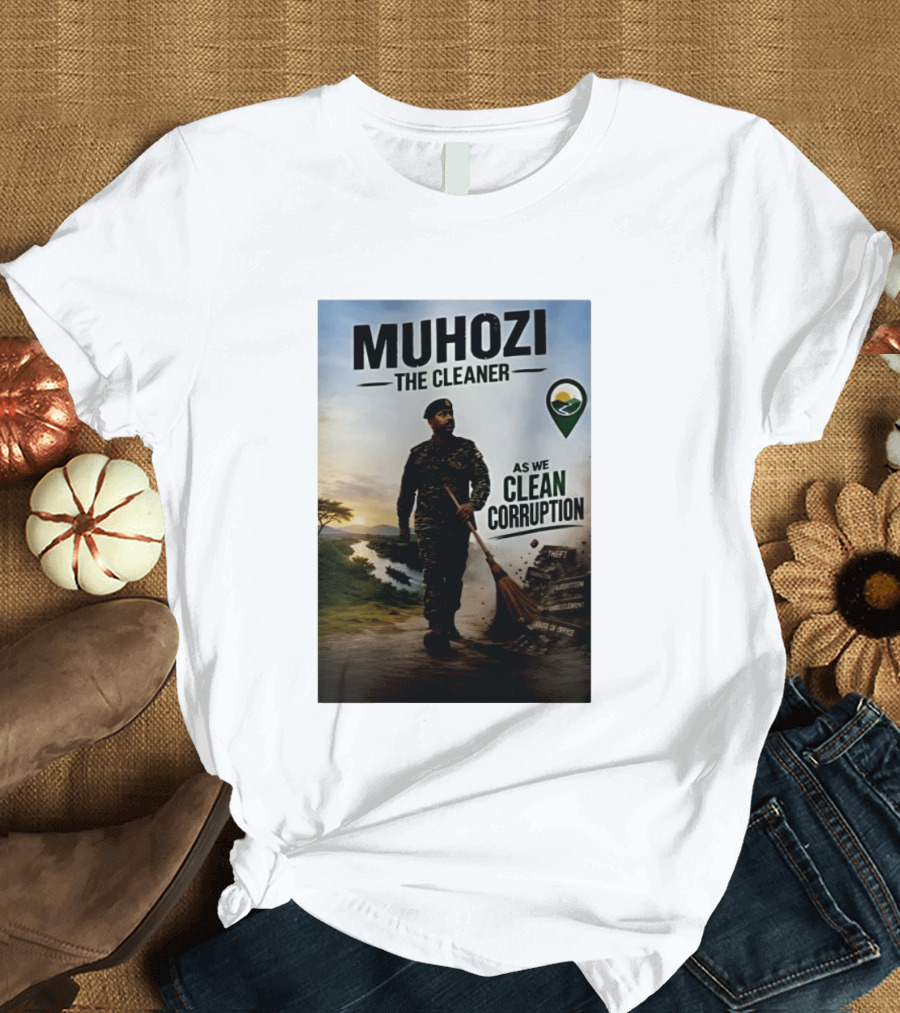 Muhozi The Cleaner As We Clean Corruption Theft Nepotism Unemployment Misuse Of Office T-Shirt