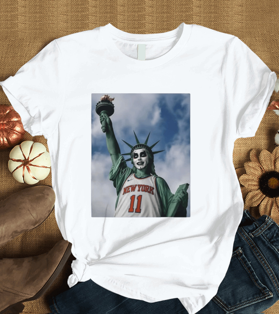 New York 11 Statue Of Liberty Joker Mashup T-Shirt