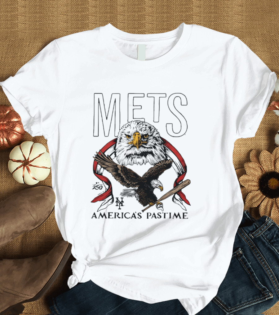 New York Mets America's Pastime 250th Anniversary Eagle And Bat T-Shirt