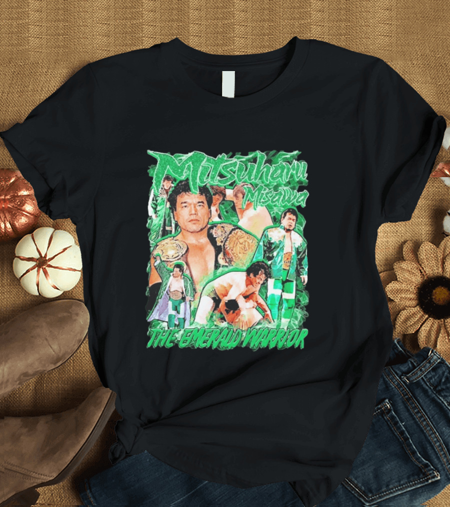 Mitsuharu Misawa The Emerald Warrior Wrestling Legend T-Shirt