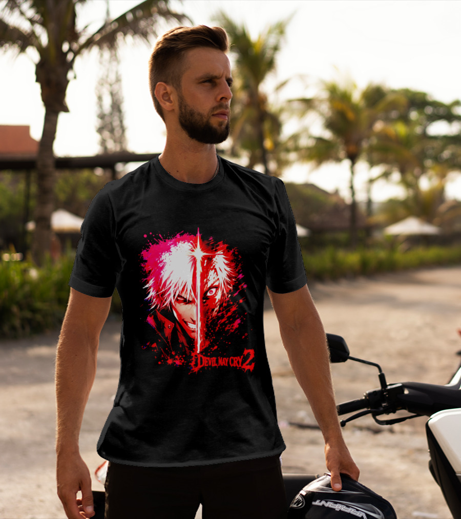 Devil May Cry 2 Dante Half Face Split T-Shirt
