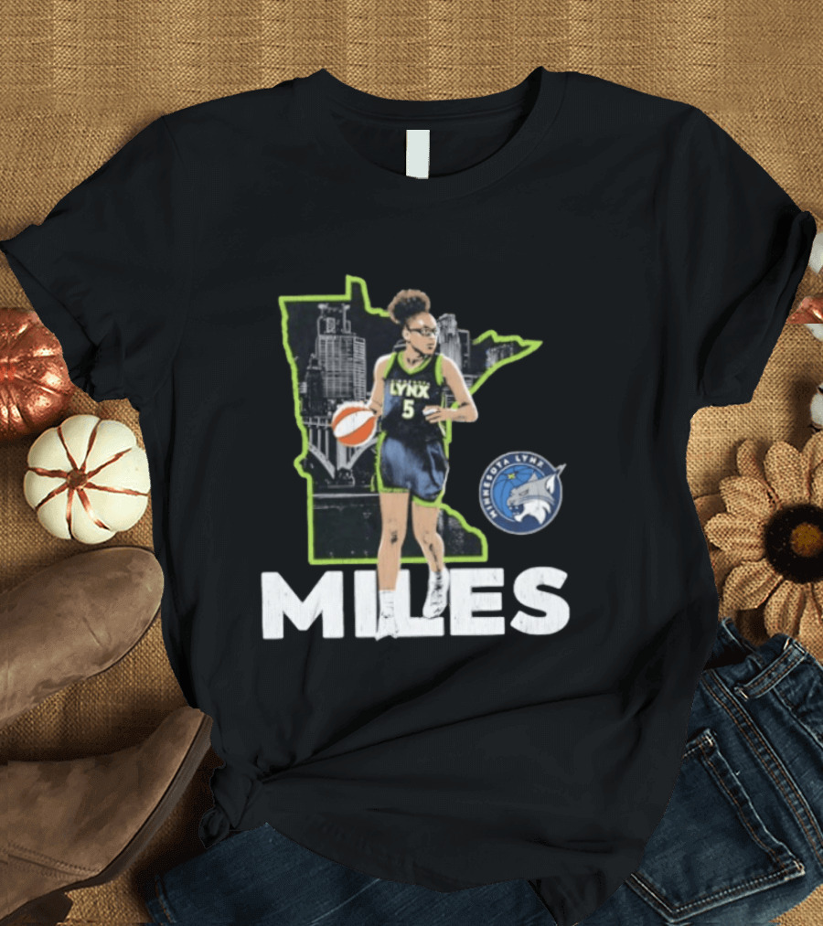Minnesota Lynx Olivia Miles Basketball Skyline Map T-Shirt