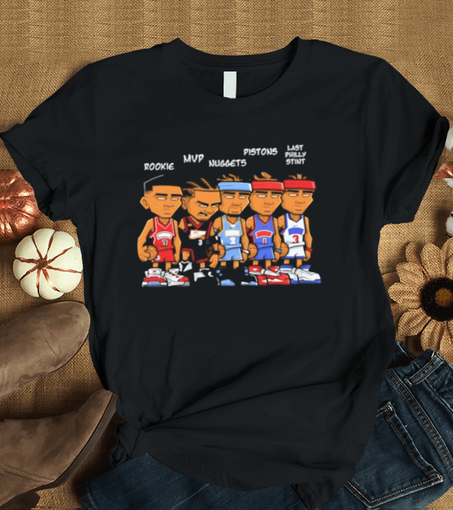 Rookie MVP Nuggets Pistons Last Philly Stint Iverson Career T-Shirt