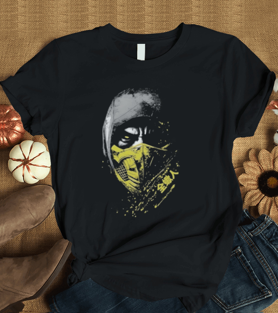 Scorpion Get Over Here Mortal Kombat Classic Yellow Mask T-Shirt