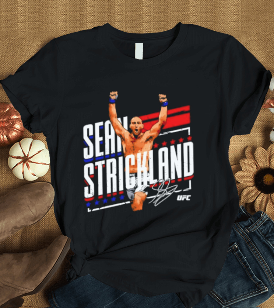Sean Strickland UFC Fighter Star Signature Graphic UFC T-Shirt