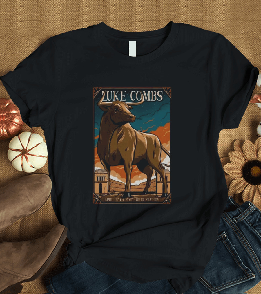 Luke Combs Ohio Stadium April 25 2026 Bull T-Shirt