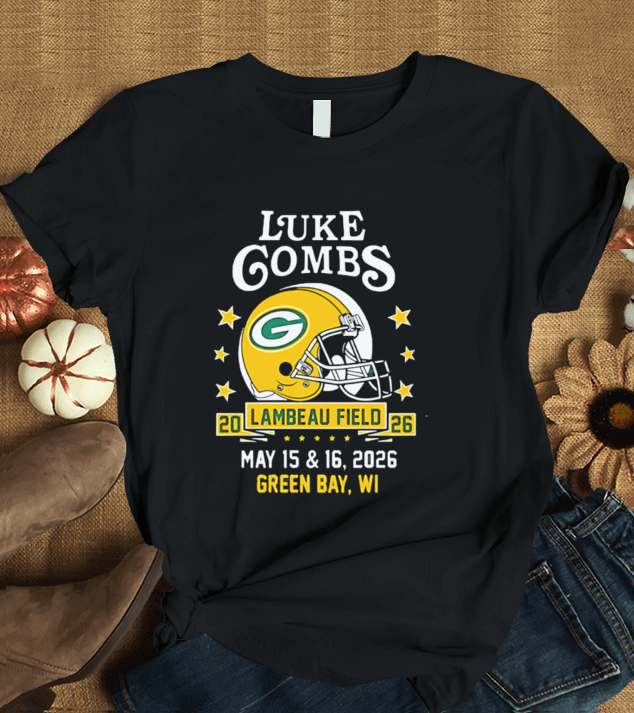 Luke Combs Green Bay Packers Tour 2026 Lambeau Field May 15 16 Green Bay WI T-Shirt