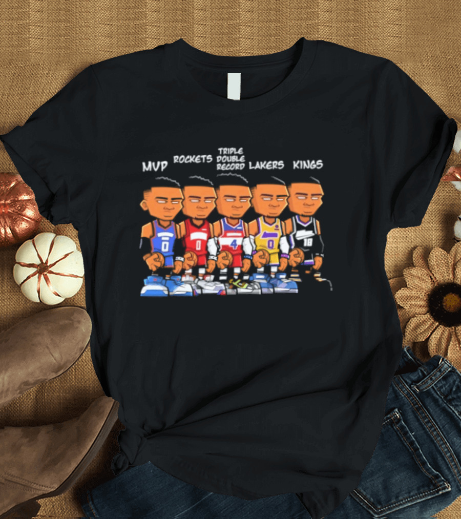 Thunder MVP Rockets Triple Double Record Lakers Kings Westbrook Career T-Shirt