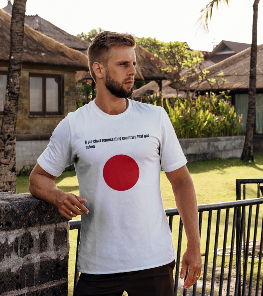 A Pie Chart Representing Countries That Got Nuked Red Circle T-Shirt