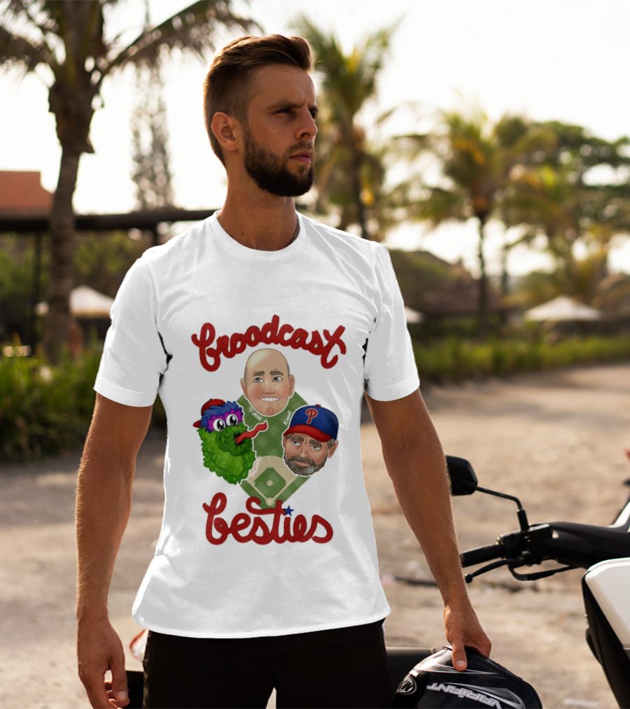 Broadcast Besties Tom McCarthy John Kruk Phillies Phanatic T-Shirt