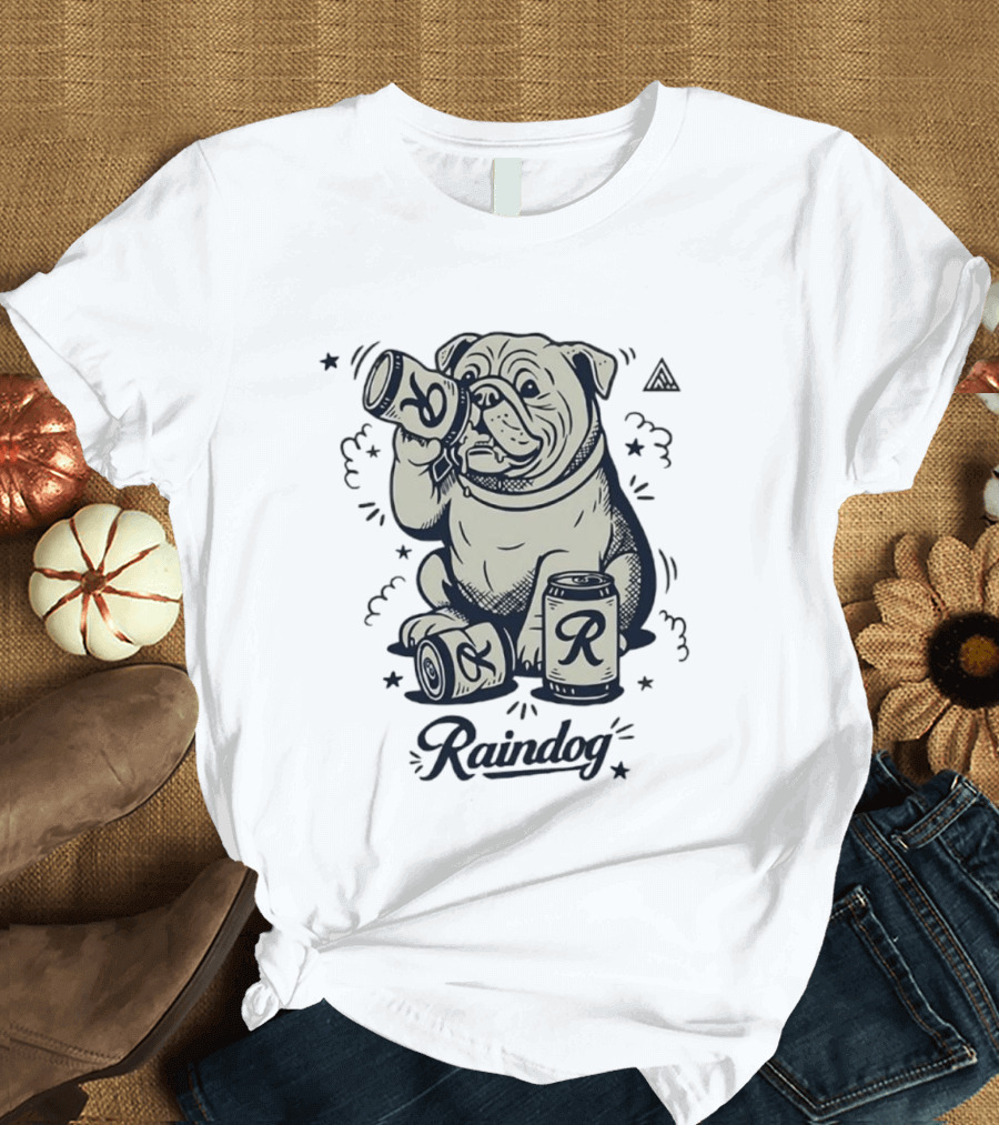 Raindog Bulldog Drinking R Can T-Shirt