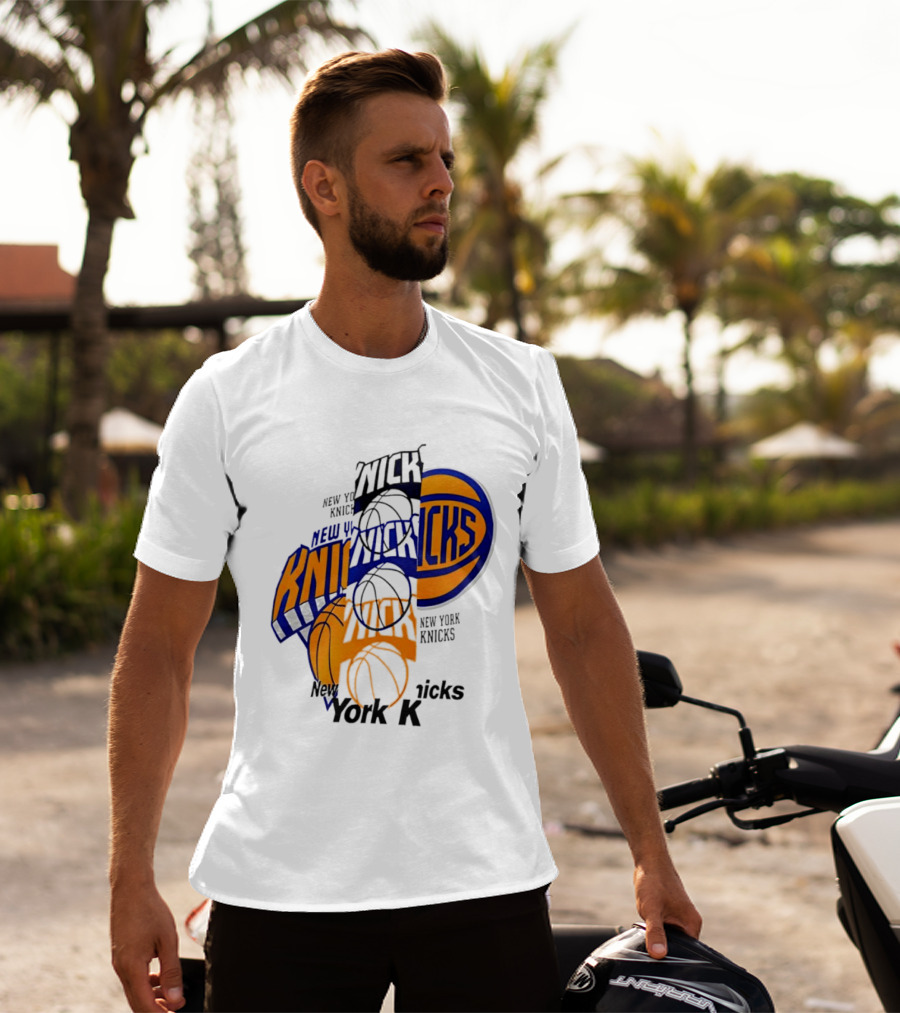 New York Knicks Basketball Collage Fragmented T-Shirt