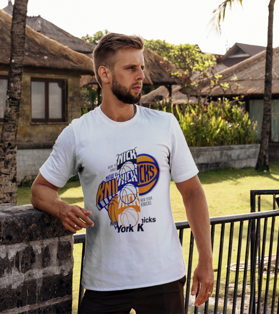 New York Knicks Basketball Collage Fragmented T-Shirt