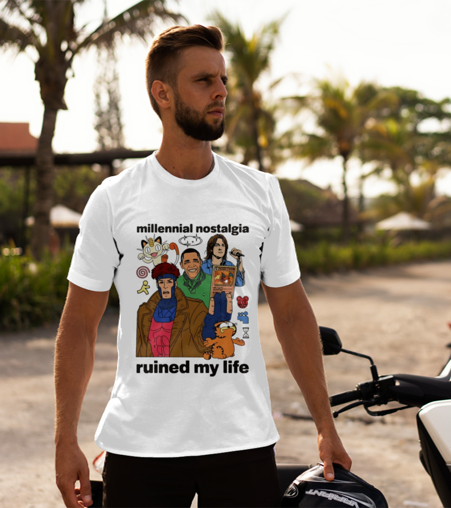 Millennial Nostalgia Obama Gambit Pokémon Yu Gi Oh Ruined My Life T-Shirt