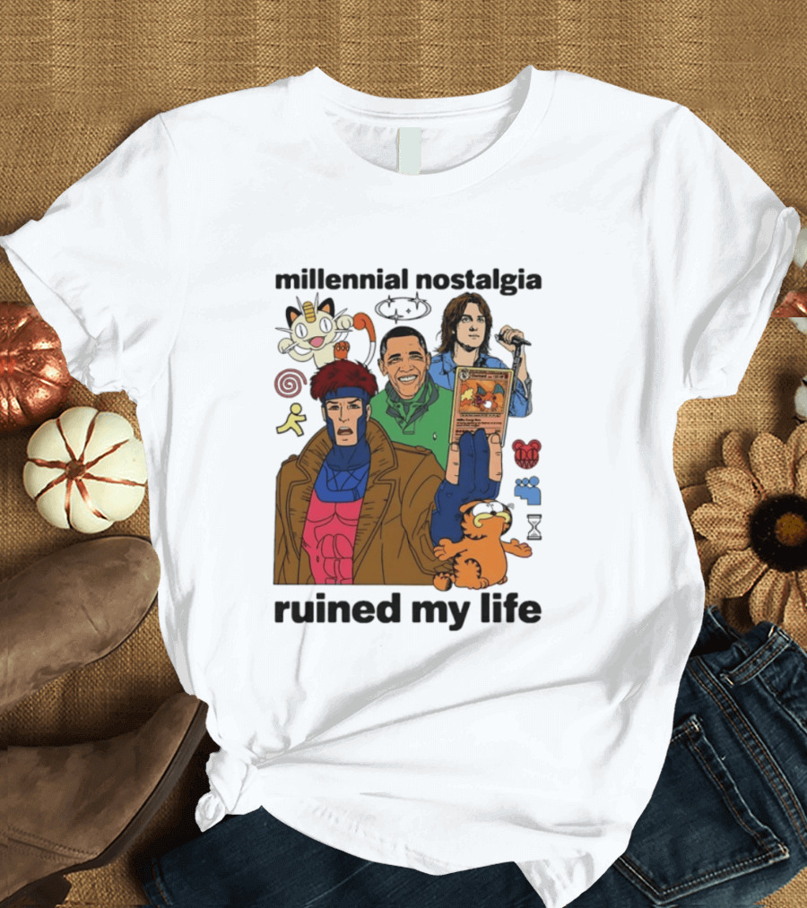 Millennial Nostalgia Obama Gambit Pokémon Yu Gi Oh Ruined My Life T-Shirt