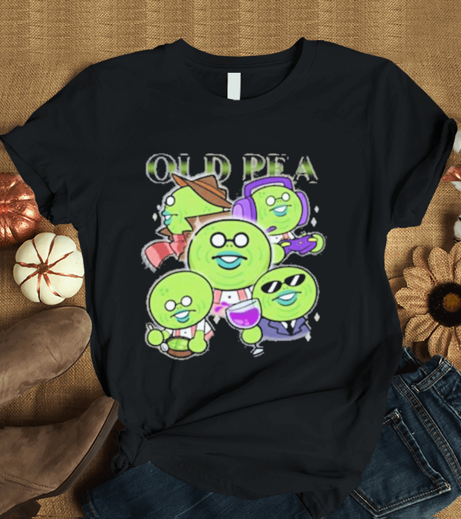 Chikn Nuggit Old Pea Glam Cartoon Characters With Sunglasses And Headphones T-Shirt