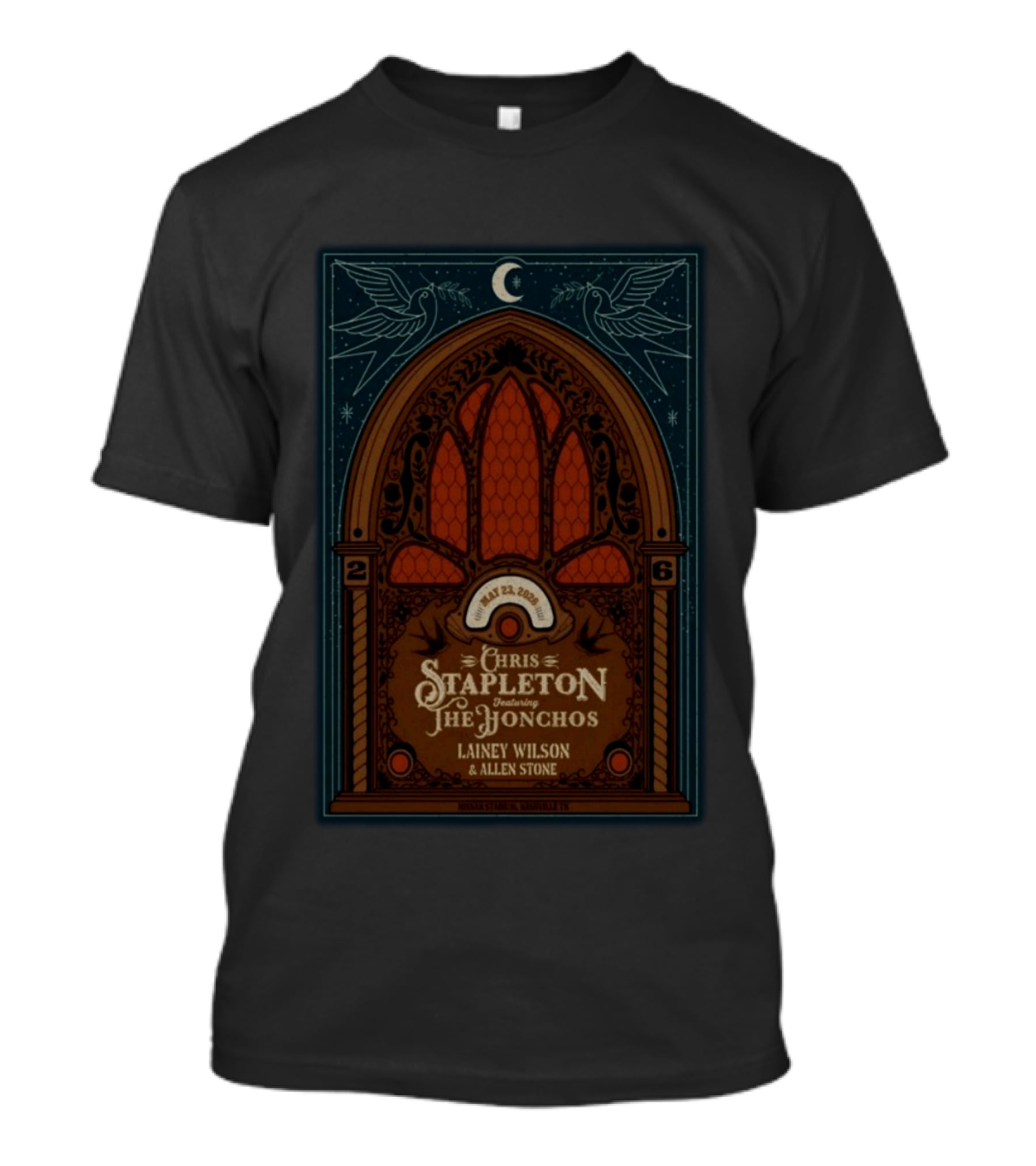 Chris Stapleton Featuring The Honchos Lainey Wilson Allen Stone May 23 2026 Nashville T-Shirt