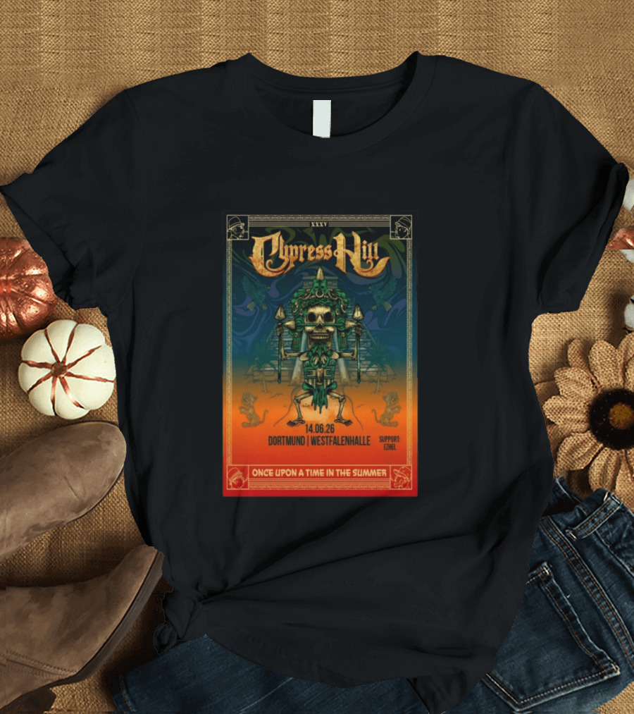 Cypress Hill XXXV Dortmund Westfalenhalle 14.06.26 Support E7hel Once Upon A Time In The Summer Skeleton Warrior T-Shirt