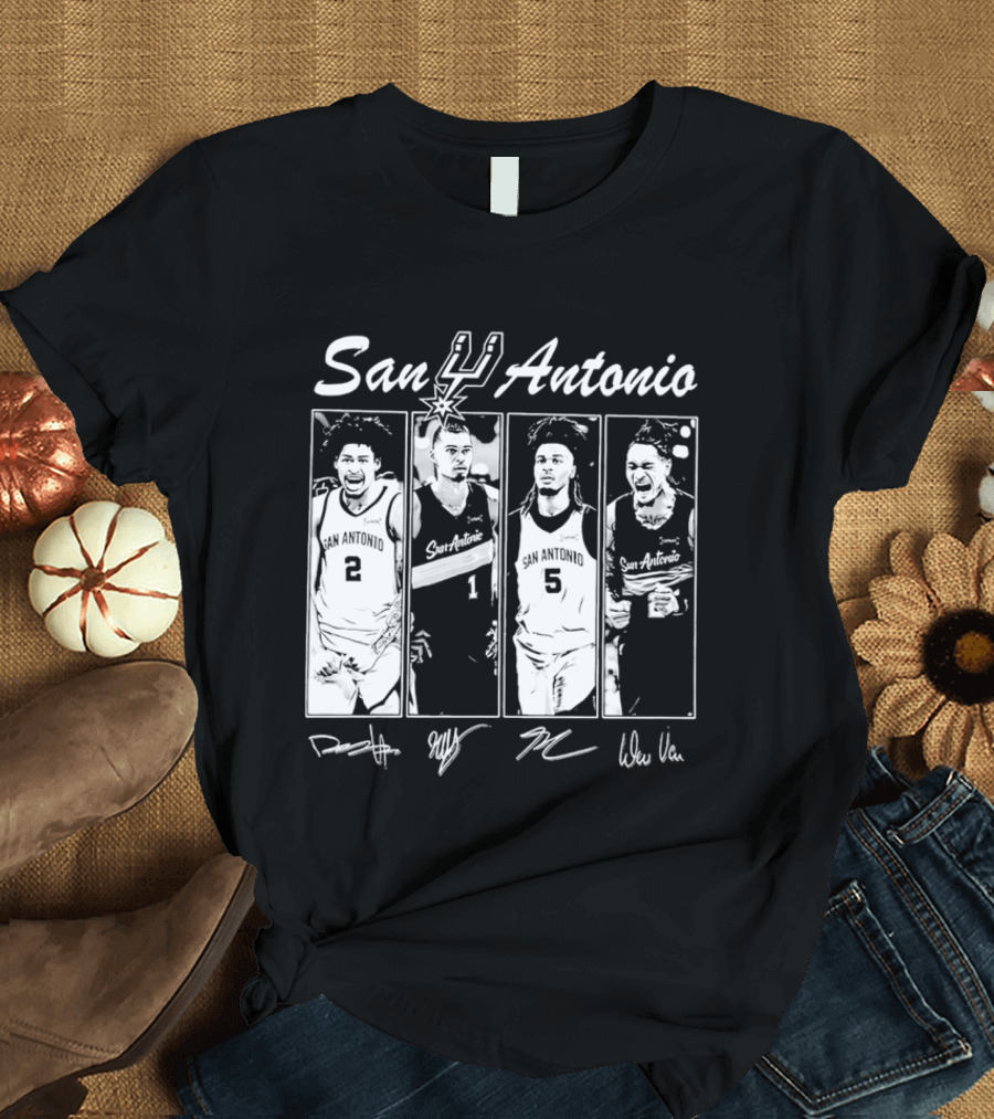 San Antonio Spurs Basketball Signatures And Players Number 2 1 5 T-Shirt