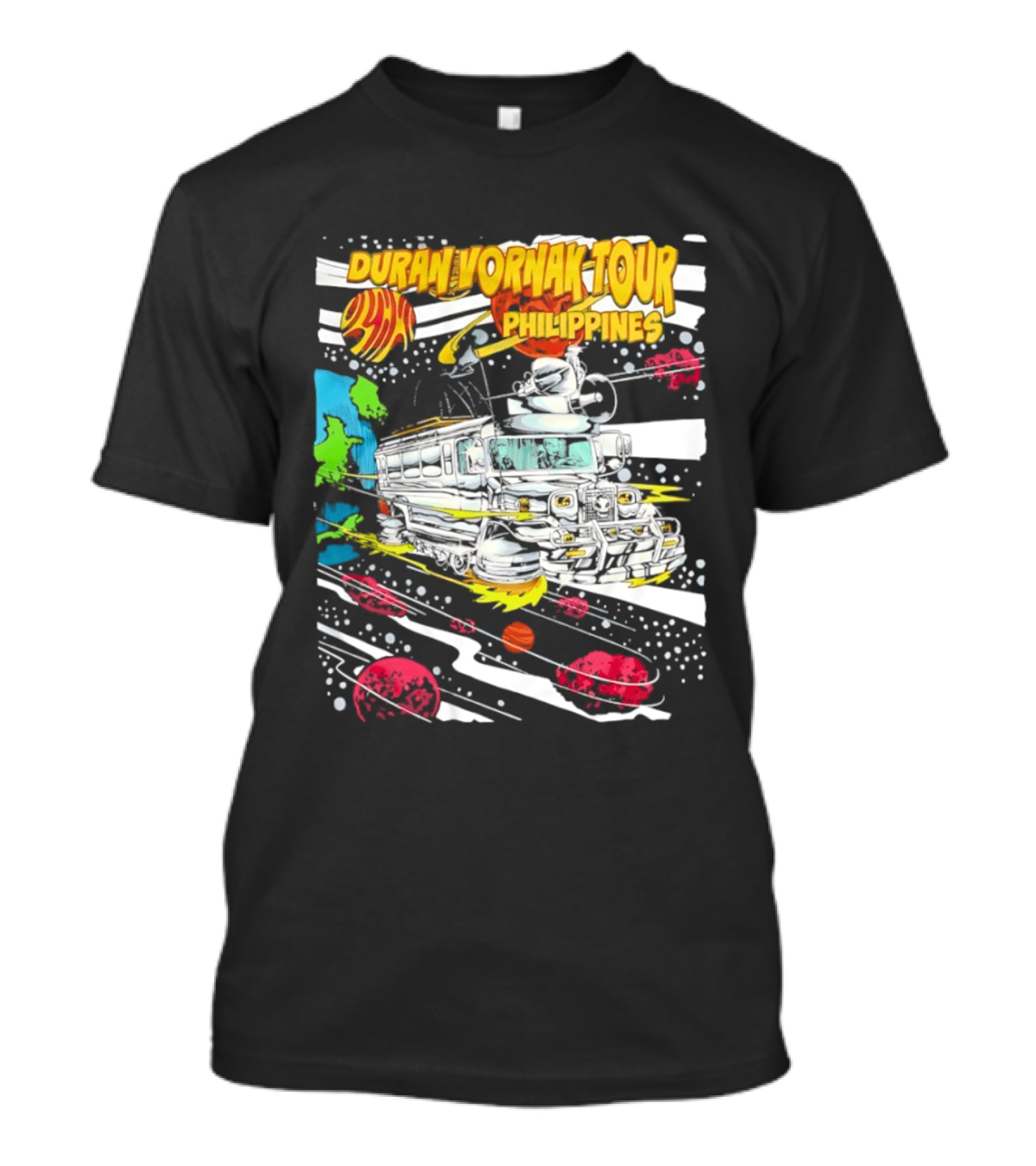 Duran Vornak Tour Philippines Colorful Jeepney Space Adventure T-Shirt