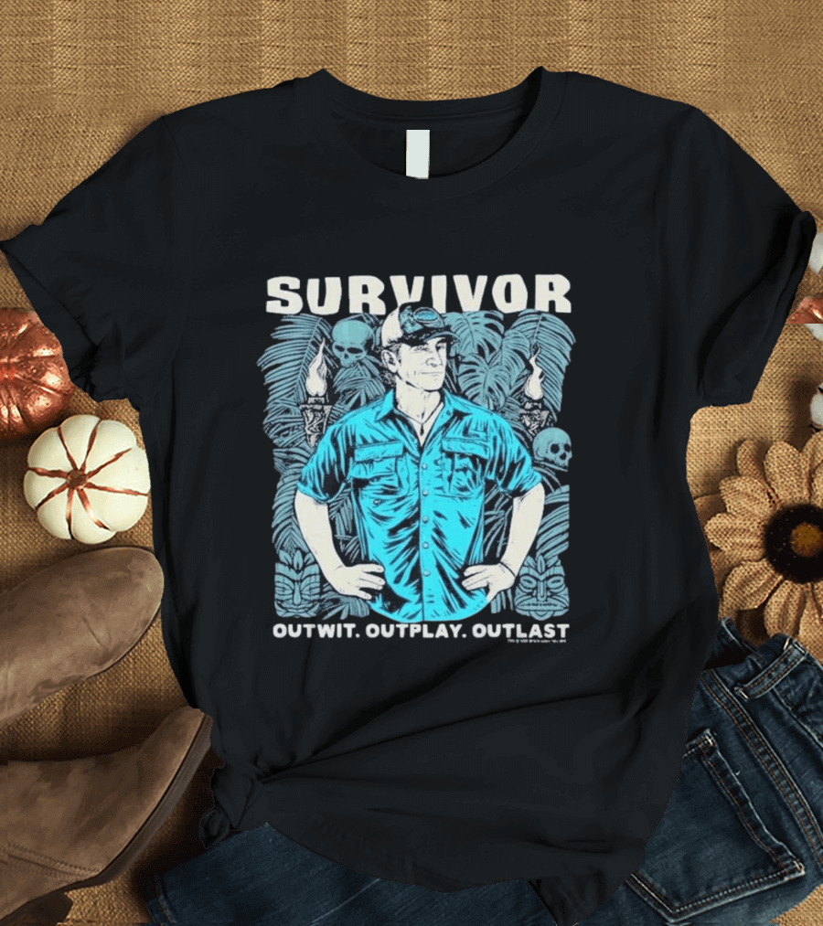 Survivor Jeff Outwit Outplay Outlast Tropical Island Adventure T-Shirt