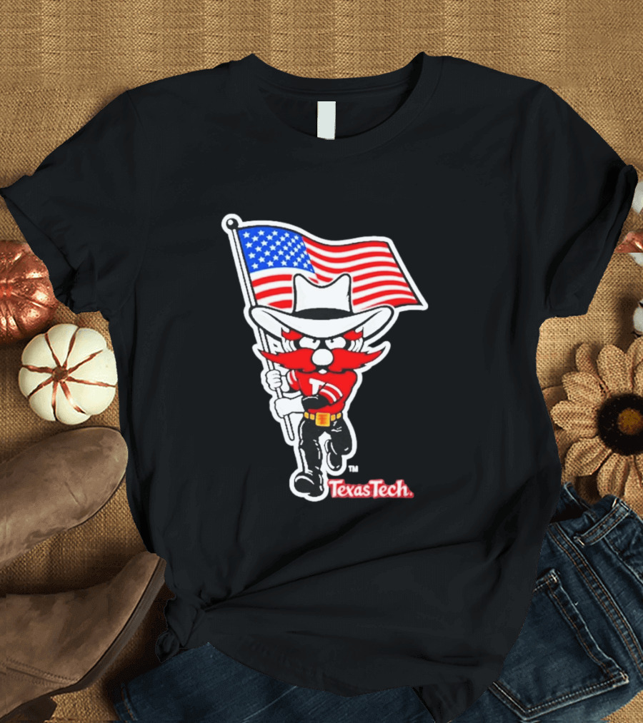 Texas Tech Red Raiders USA Flag Raider Red T-Shirt
