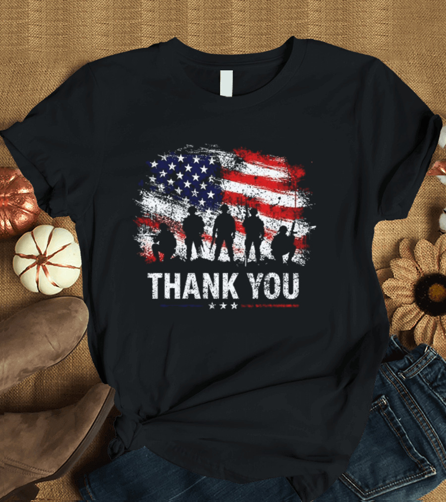 Thank You For Your Service American Flag Military T-Shirt