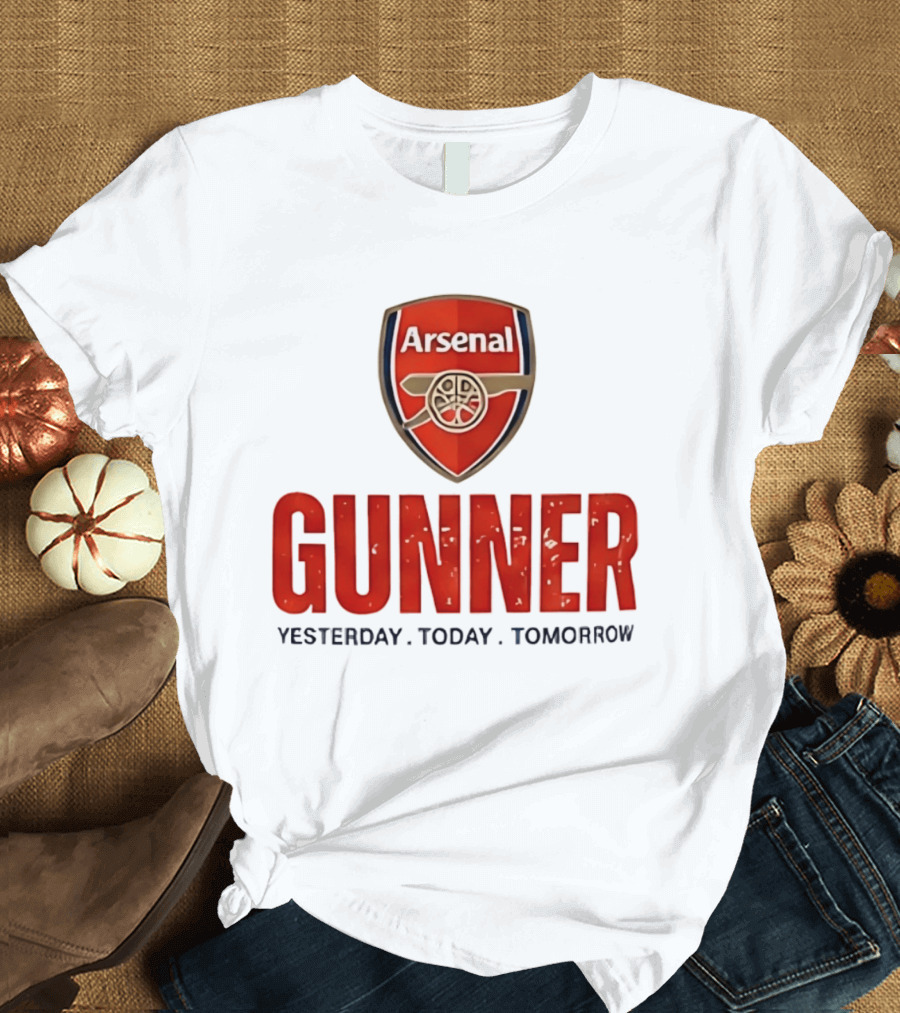 Arsenal Gunner Emblem Yesterday Today Tomorrow T-Shirt