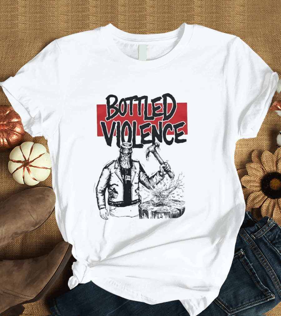 Bottled Violence Character With Hammer And Red T-Shirt