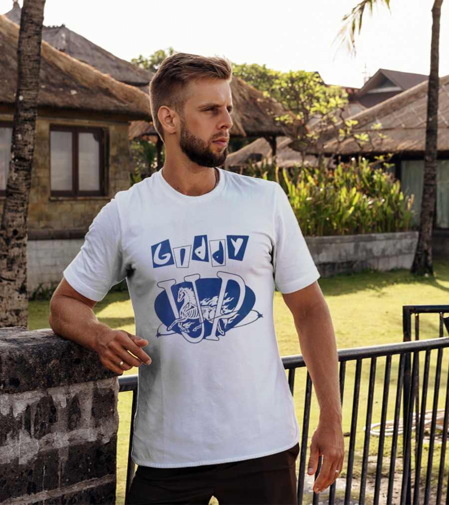 Giddy Up Horse Skeleton Vivid Lettering T-Shirt