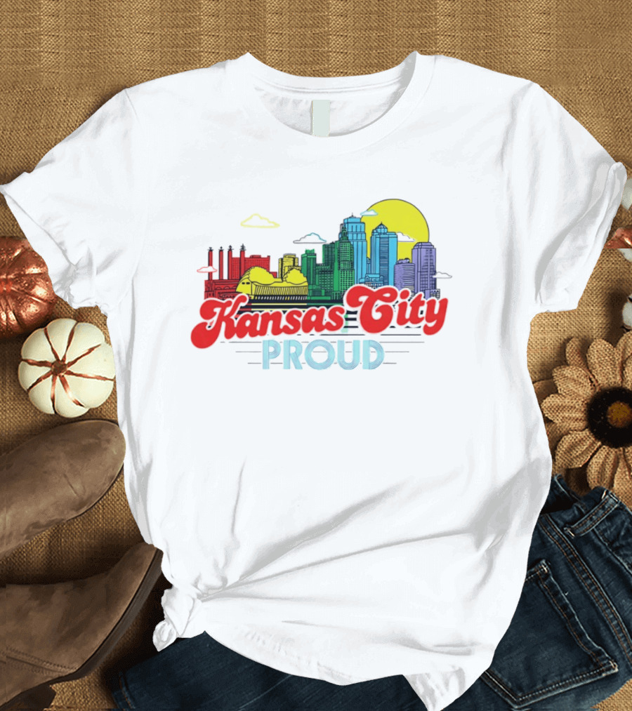 Kansas City Proud Skyline Colorful Urban Landscape T-Shirt