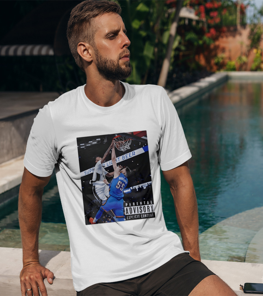 Parental Advisory Explicit Content Dunk Contest New York Knicks Mitchell Robinson Basketball Photo T-Shirt