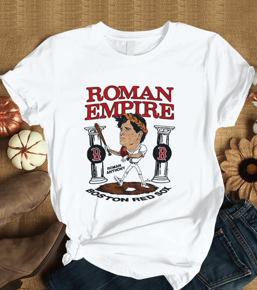 Roman Empire Boston Red Sox Roman Anthony Caricature Player T-Shirt
