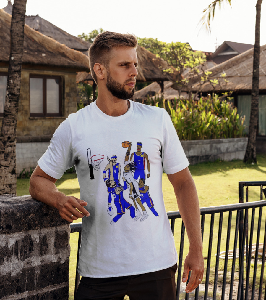 Stephon Castle Dunk Basketball Blue Team Number 4 Drawing T-Shirt