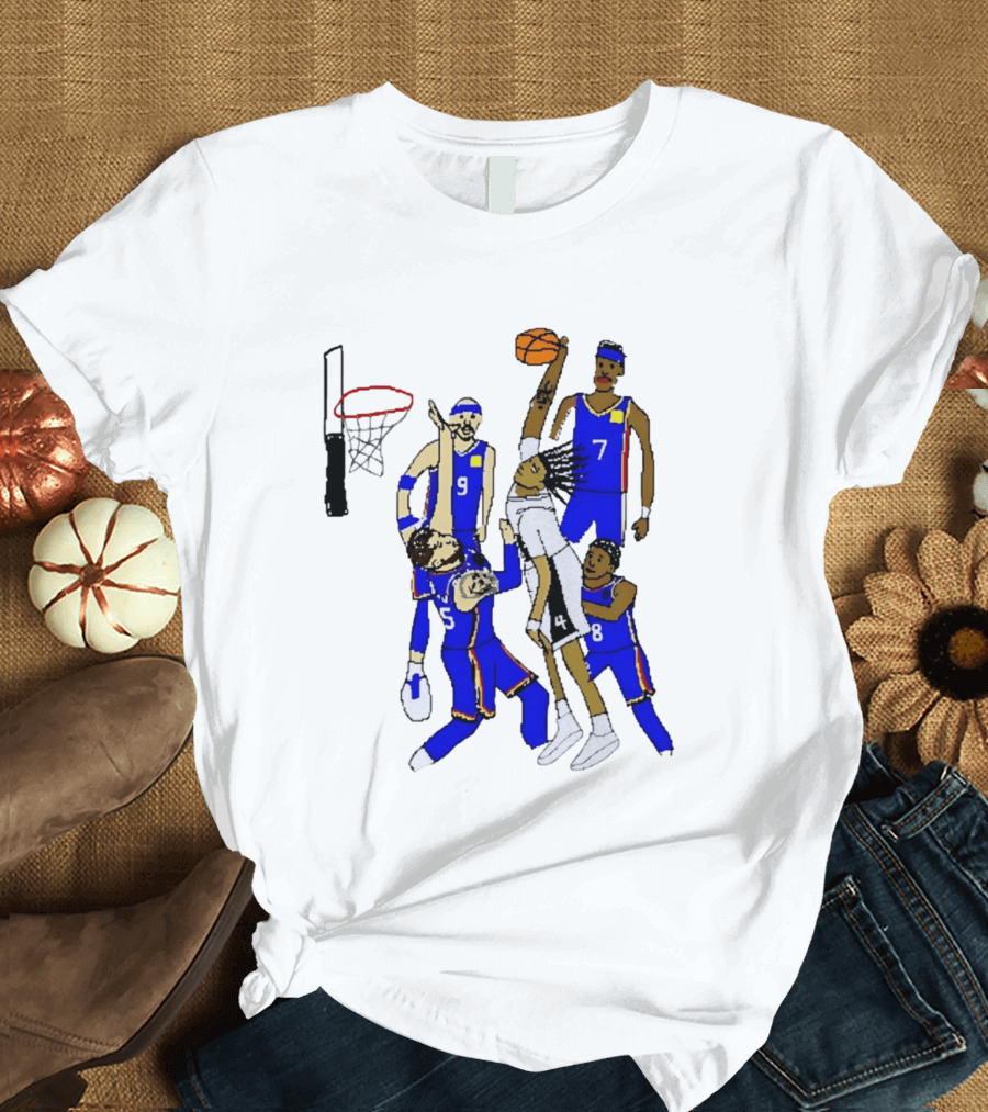 Stephon Castle Dunk Basketball Blue Team Number 4 Drawing T-Shirt