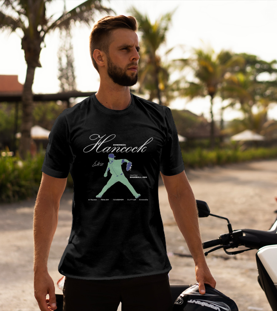 Emerson Hancock Seattle Baseball 4 Seam Sinker Slider Cutter Changeup T-Shirt