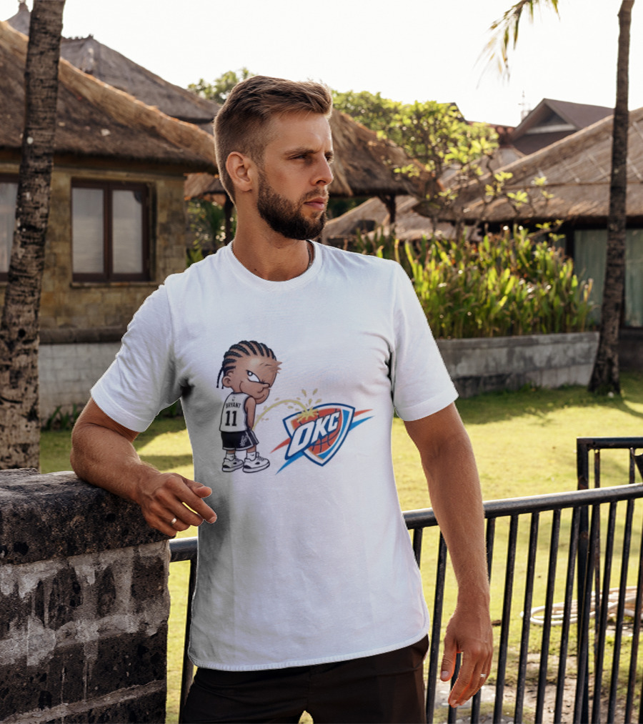 San Antonio Spurs Carter Bryant Peeing On OKC Thunder Caricature T-Shirt