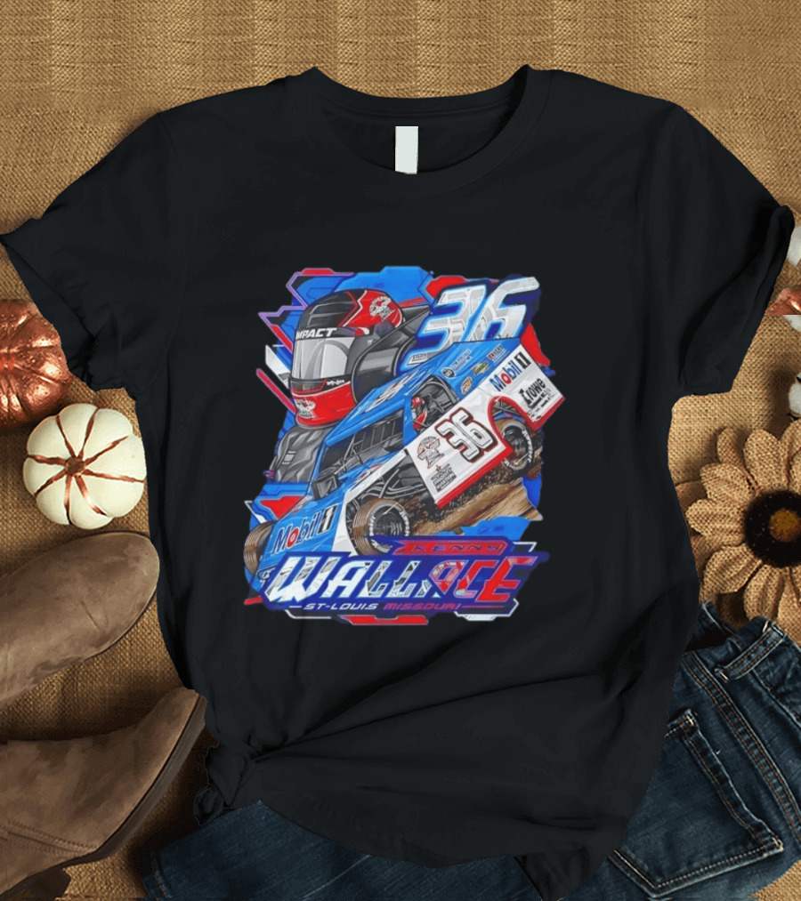 Kenny Wallace 36 Mobil 1 Racing St Louis Missouri Dirt Track T-Shirt