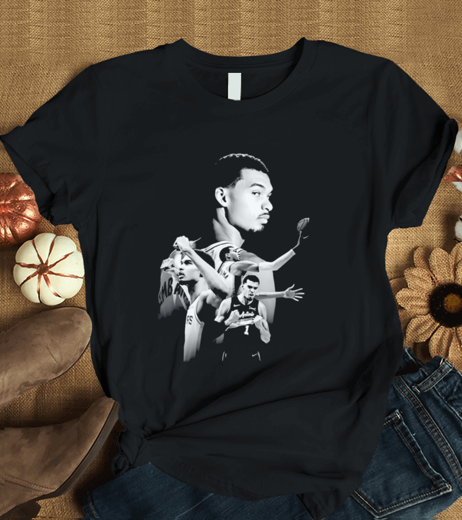 Victor Wembanyama San Antonio Spurs Player Collage 2026 Dunk Action T-Shirt