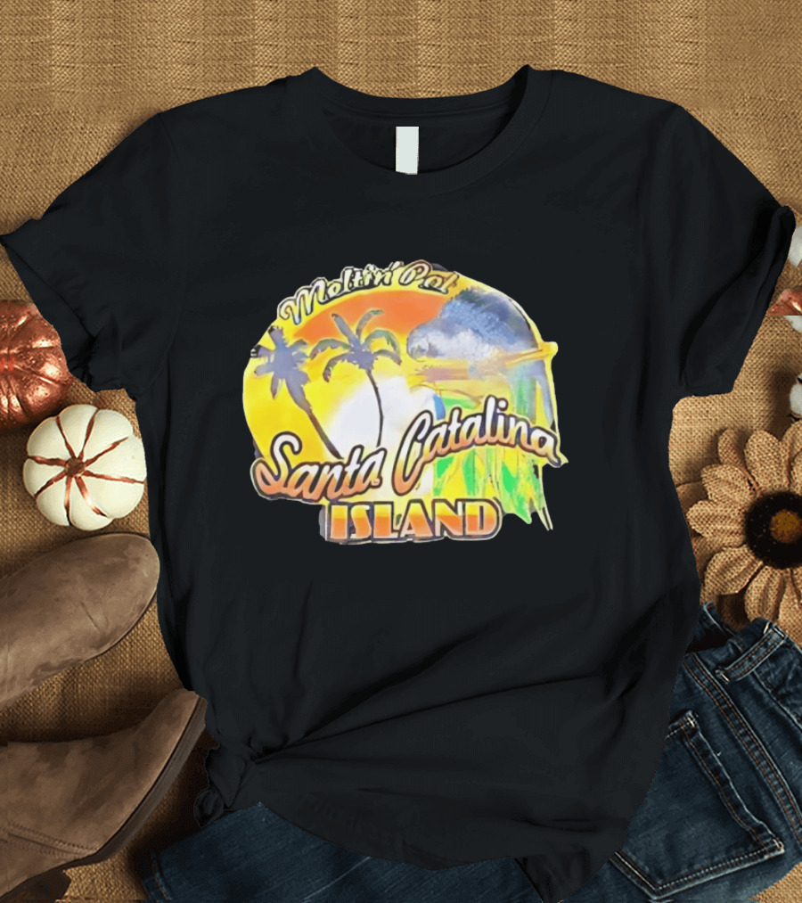 Meltin Pot Santa Catalina Island Palm Trees Ocean Sunrise T-Shirt