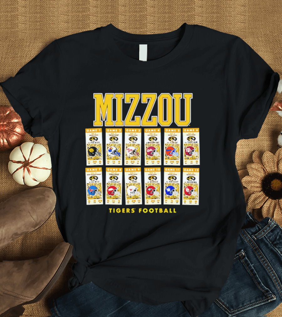 Mizzou Tigers 2026 Football Season Schedule Games T-Shirt