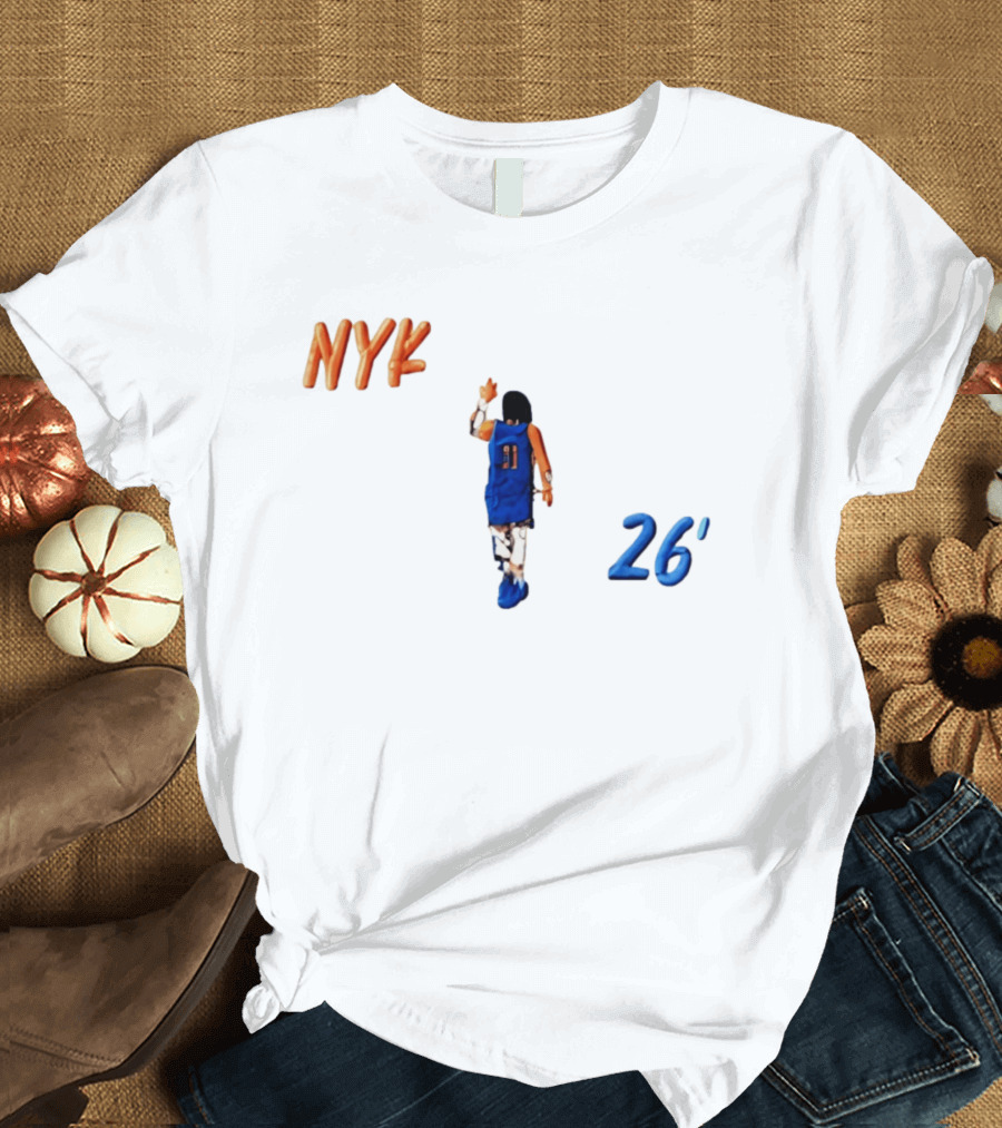 NYK Jalen Brunson Caricature 26' Basketball NBA New York Knicks T-Shirt
