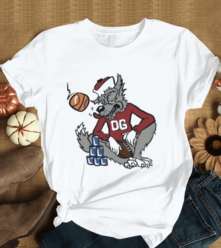 Nc State Wolfpack NCAA Game Day Tailgate Sports Basketball Wolf With Blocks T-Shirt