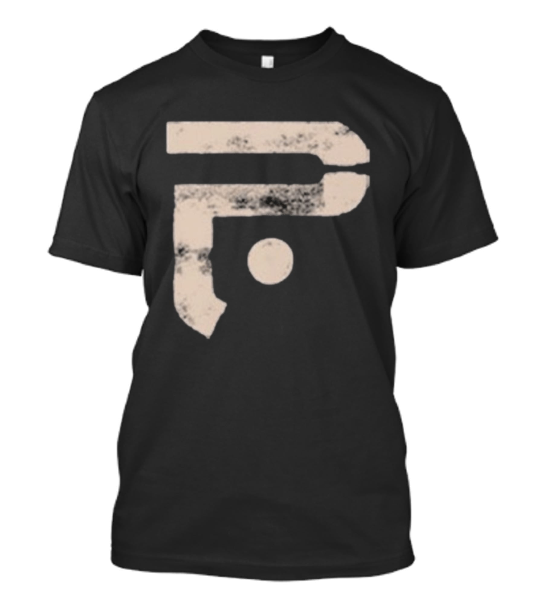 A Pale White Dot Abstract Symbol With Textured Circular Motif T-Shirt