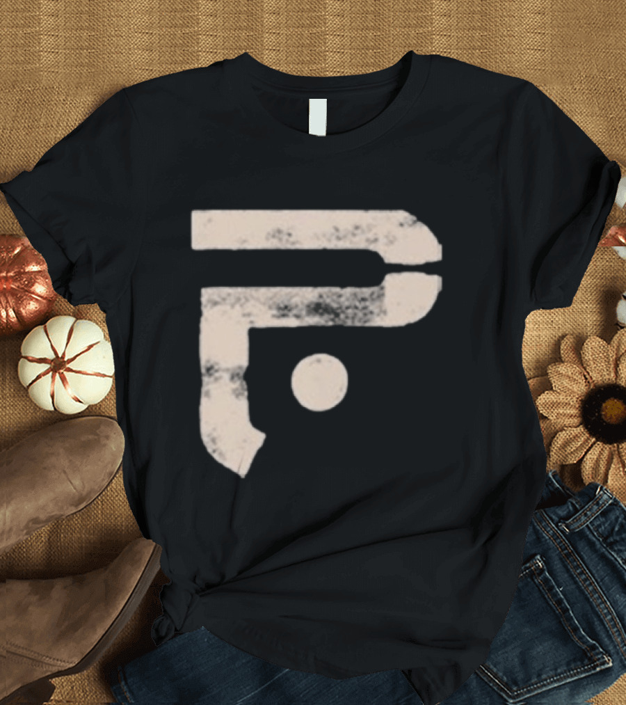 A Pale White Dot Abstract Symbol With Textured Circular Motif T-Shirt