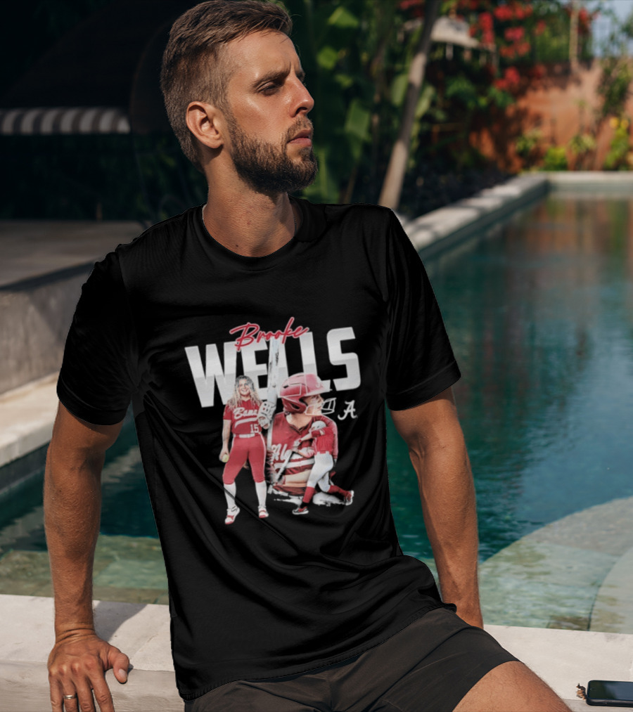Brooke Wells Alabama Softball Crimson Tide Player Collage T-Shirt